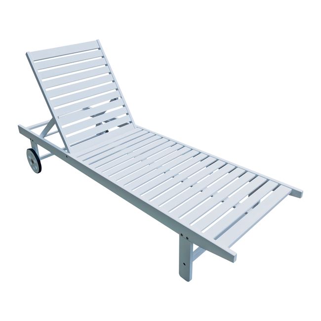 Ξαπλώστρα "LUGANO" από ξύλο σε χρώμα λευκό 65x196x32