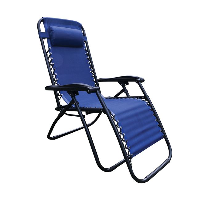 Πολυθρόνα "SUPER RELAX" από μέταλλο/ύφασμα σε χρώμα μπλε/ανθρακί 165x65x112