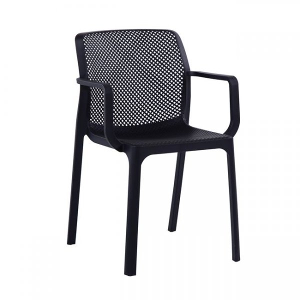 Πολυθρόνα κήπου "DORIAN" από PP σε χρώμα μαύρο 54x55x83