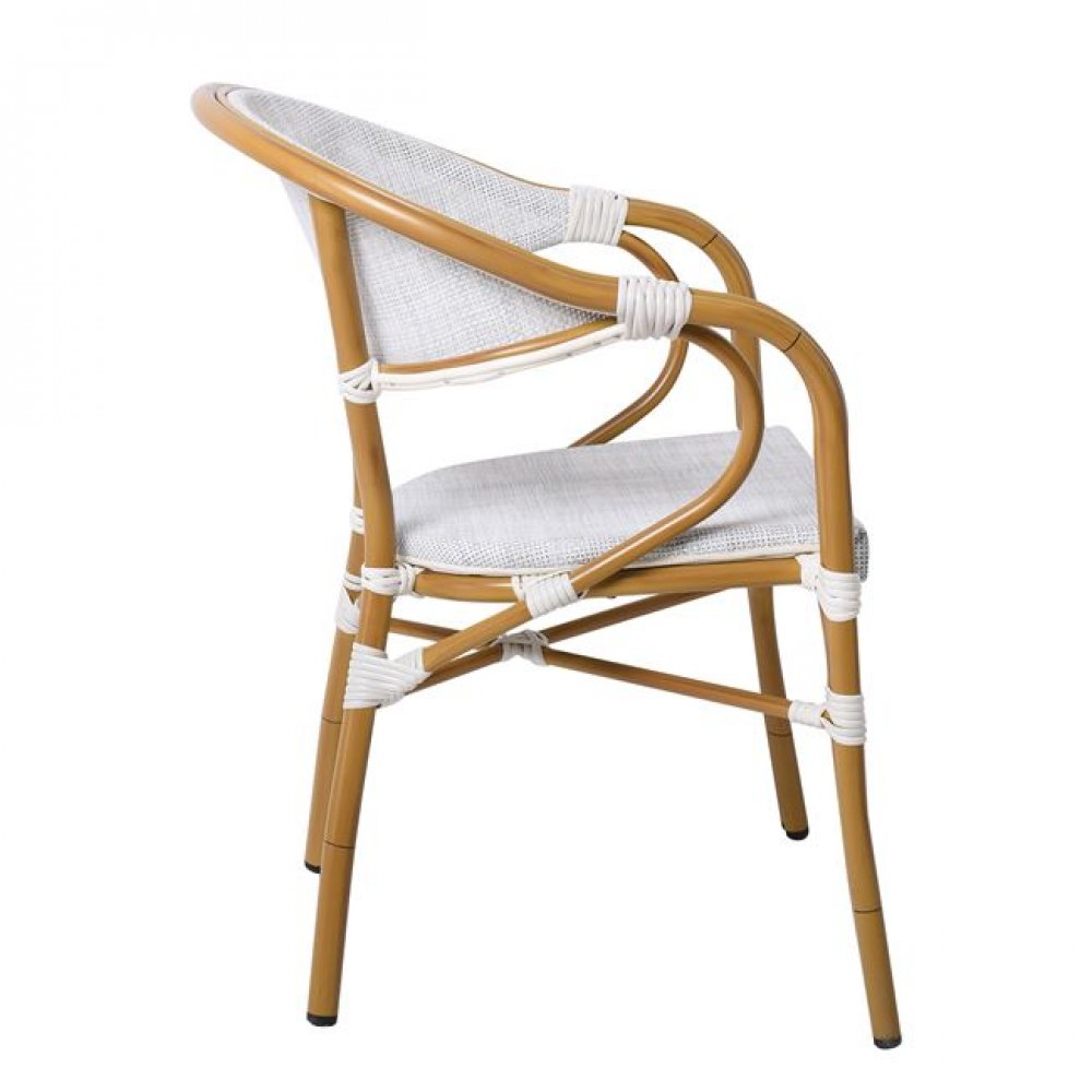 Πολυθρόνα "VEGERA" από αλουμίνιο/textilene σε χρώμα φυσικό/εκρού 57x59x84