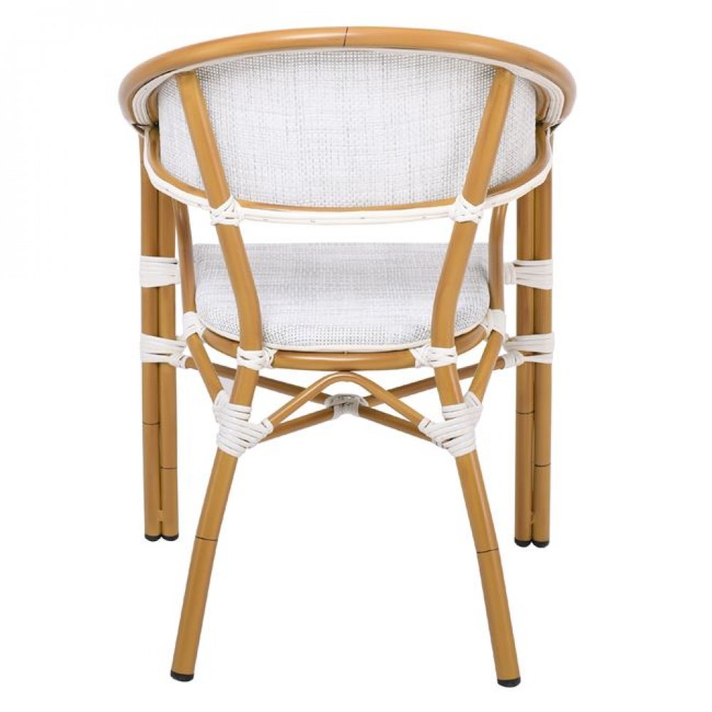 Πολυθρόνα "VEGERA" από αλουμίνιο/textilene σε χρώμα φυσικό/εκρού 57x59x84