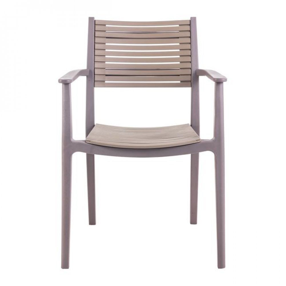 Πολυθρόνα "AKRON" από PP στο χρώμα  της άμμου/καφέ 60x55x85