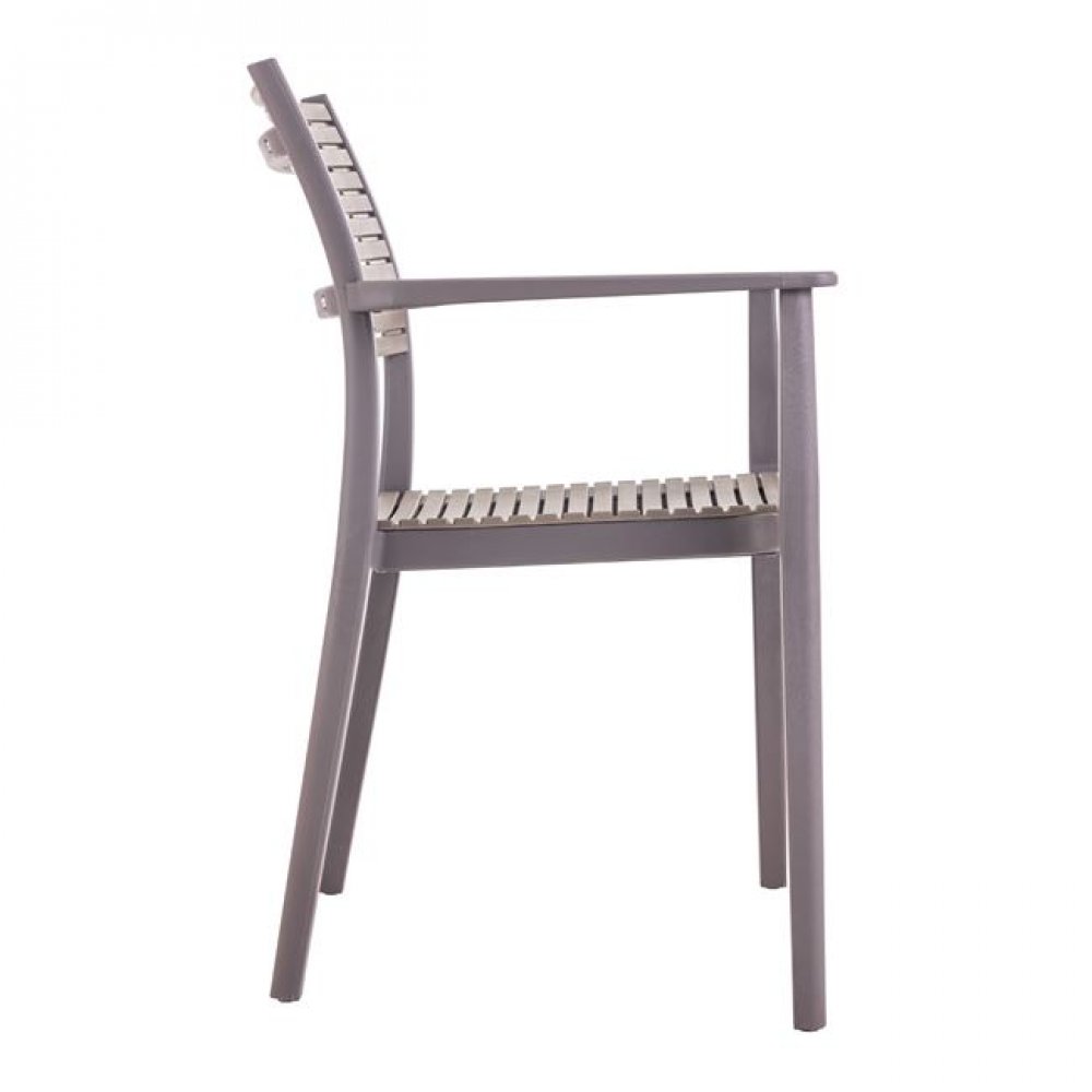 Πολυθρόνα "AKRON" από PP στο χρώμα  της άμμου/καφέ 60x55x85