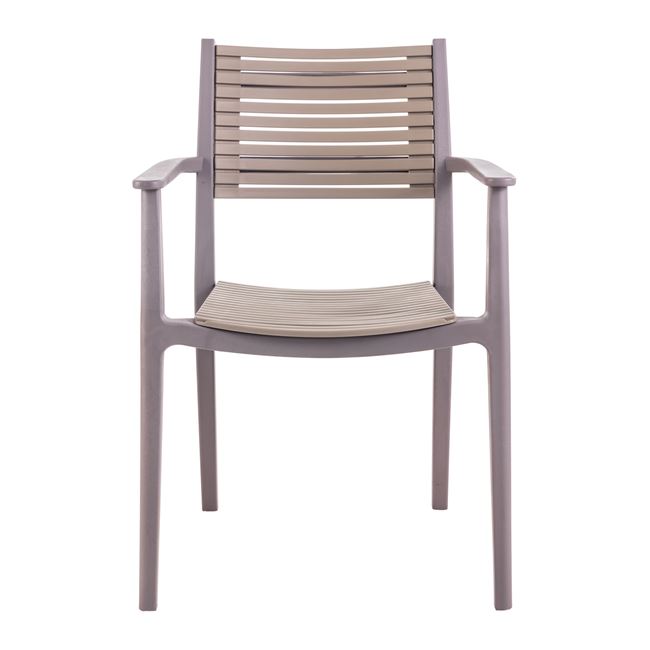 Πολυθρόνα "AKRON" από PP στο χρώμα  της άμμου/καφέ 60x55x85