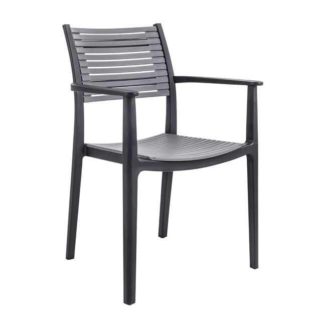 Πολυθρόνα "AKRON" από PP σε χρώμα γκρι 60x55x85