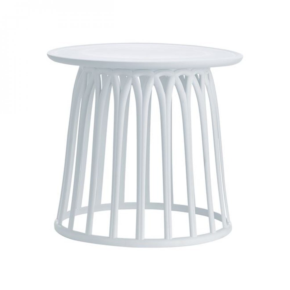 Τραπεζάκι "SABA" βοηθητικό από PP σε χρώμα λευκό Φ50x45