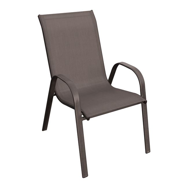 Πολυθρόνα "RIO" από μέταλλο/textilene σε χρώμα καφέ 55x72x91