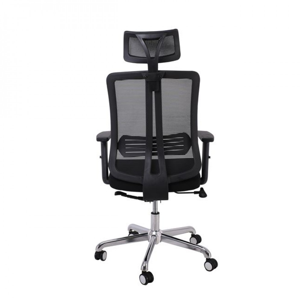 Πολυθρόνα εργασίας "BF9500" από ύφασμα mesh σε μαύρο χρώμα 68x72x115/123