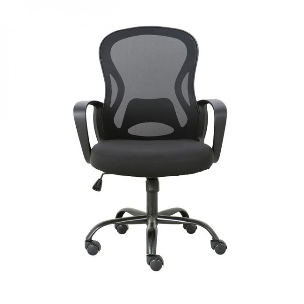 Πολυθρόνα εργασίας "BF2011" από mesh ύφασμα σε μαύρο χρώμα 60x58x95/103