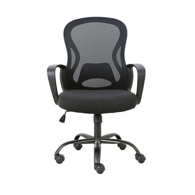 Πολυθρόνα εργασίας "BF2011" από mesh ύφασμα σε μαύρο χρώμα 60x58x95/103