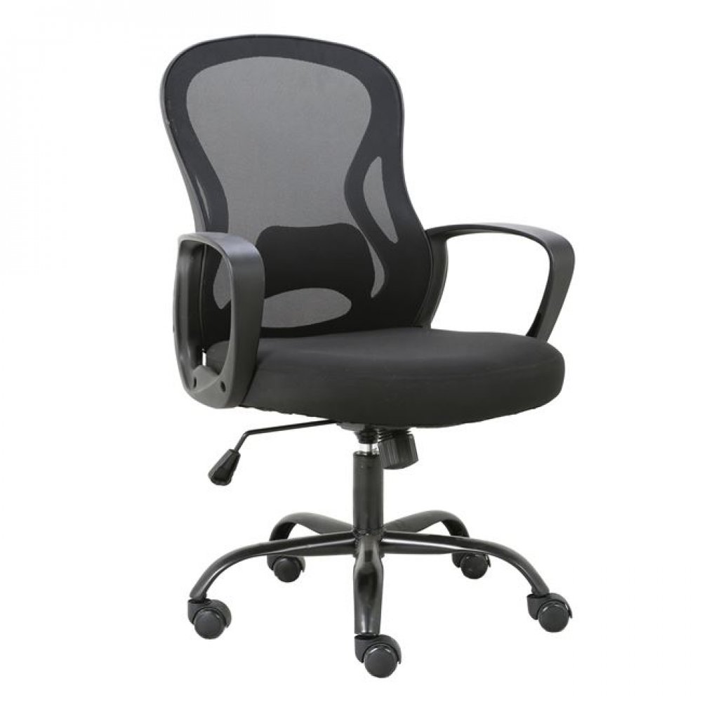 Πολυθρόνα εργασίας "BF2011" από mesh ύφασμα σε μαύρο χρώμα 60x58x95/103