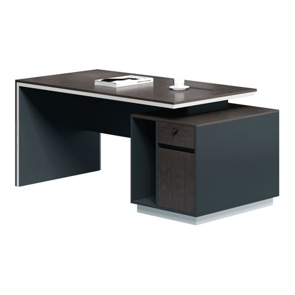 Γραφείο "ADVANCE" σε σκούρο καρυδί-γκρι χρώμα 160x80x75