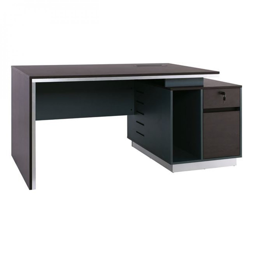 Γραφείο "ADVANCE" σε σκούρο καρυδί-γκρι χρώμα 180x80x75