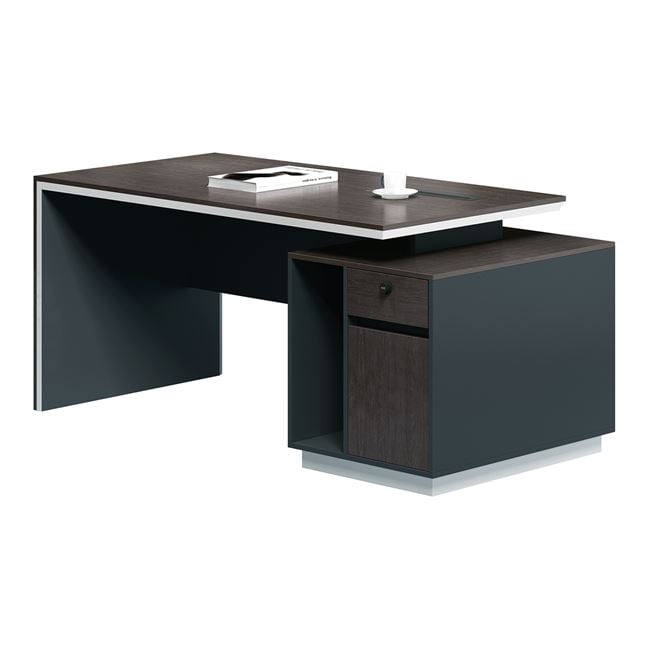 Γραφείο "ADVANCE" σε σκούρο καρυδί-γκρι χρώμα 180x80x75
