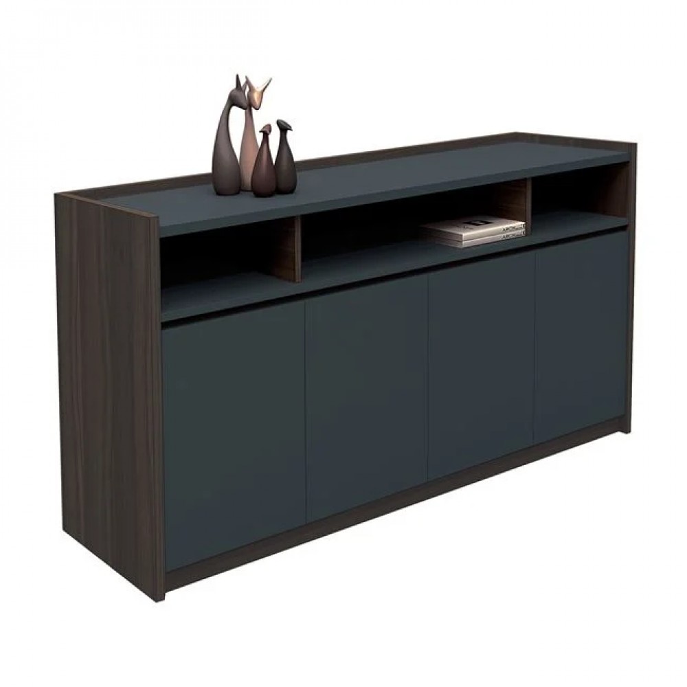 Ντουλάπι "ADVANCE"  σε σκούρο καρυδί-γκρι χρώμα 169x40x80