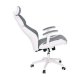 Πολυθρόνα διευθυντή από microfiber-pu σε γκρι-λευκό χρώμα 64x72x122/130