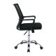 Πολυθρόνα γραφείου χρωμίου από ύφασμα mesh σε μαύρο χρώμα 58x62x89/99