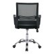 Πολυθρόνα γραφείου χρωμίου από ύφασμα mesh σε μαύρο χρώμα 58x62x89/99
