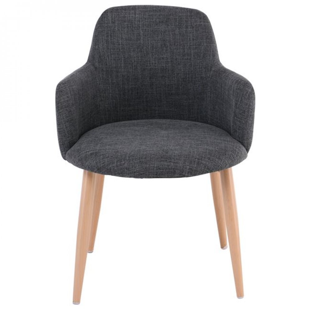 Πολυθρόνα "SOUL" από ύφασμα/μέταλλο σε χρώμα γκρι/φυσικό 57x60x78