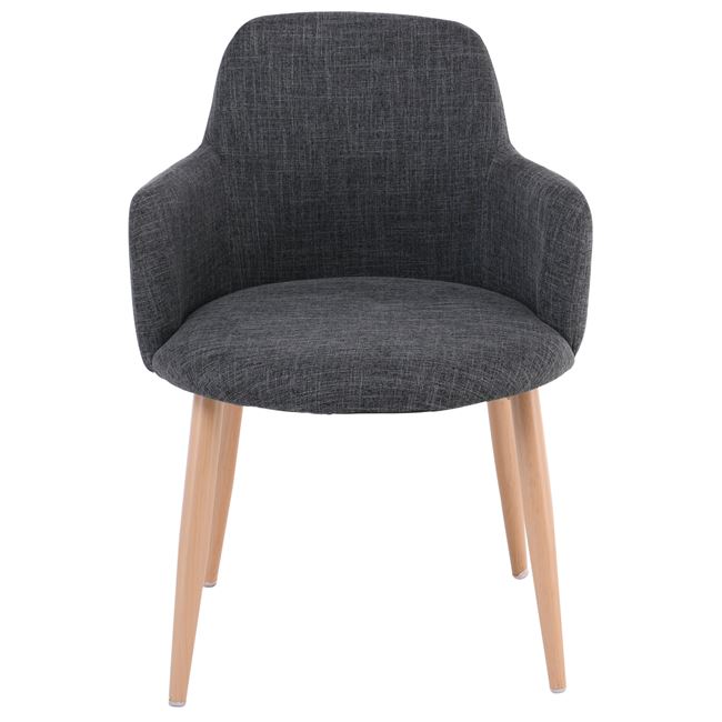 Πολυθρόνα "SOUL" από ύφασμα/μέταλλο σε χρώμα γκρι/φυσικό 57x60x78