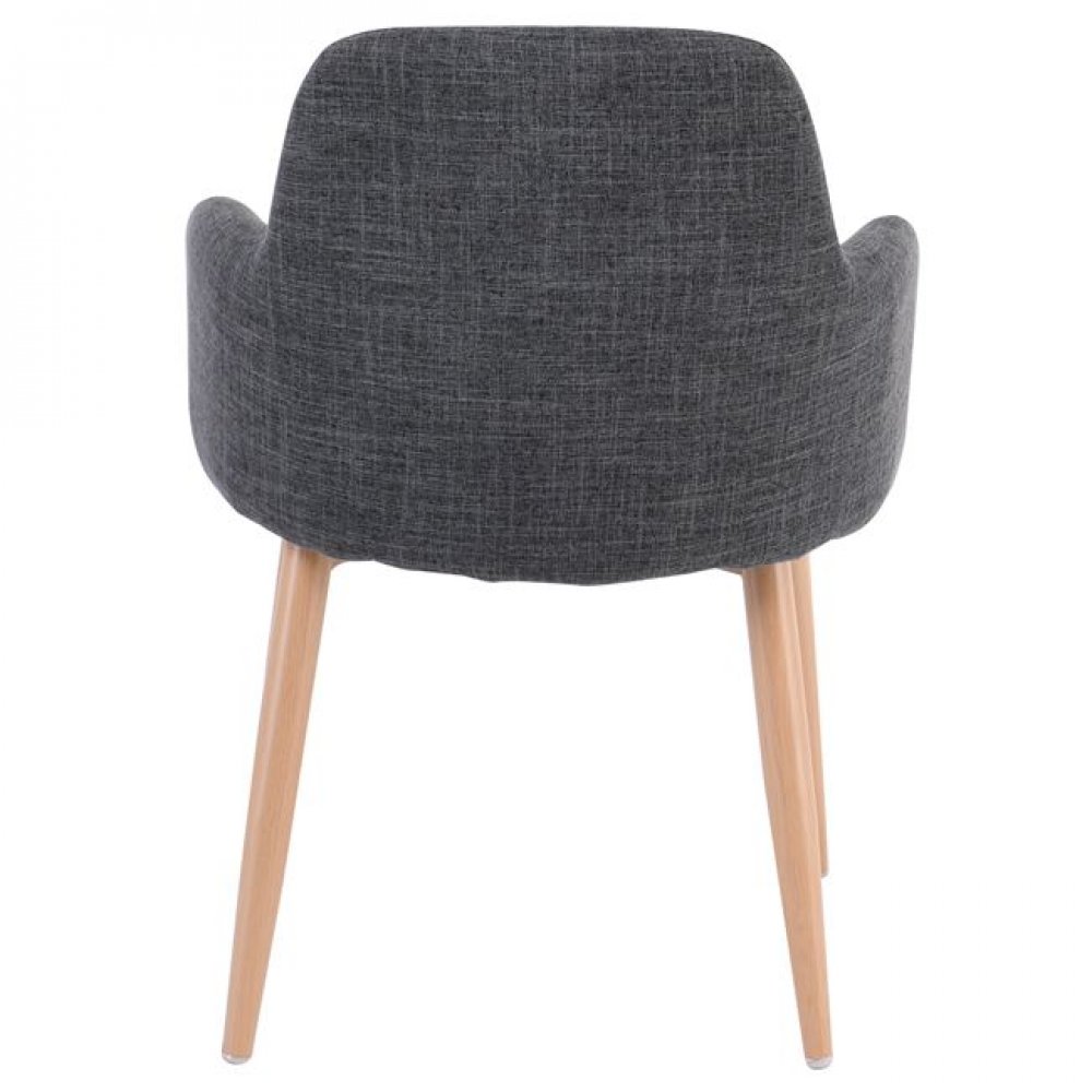 Πολυθρόνα "SOUL" από ύφασμα/μέταλλο σε χρώμα γκρι/φυσικό 57x60x78