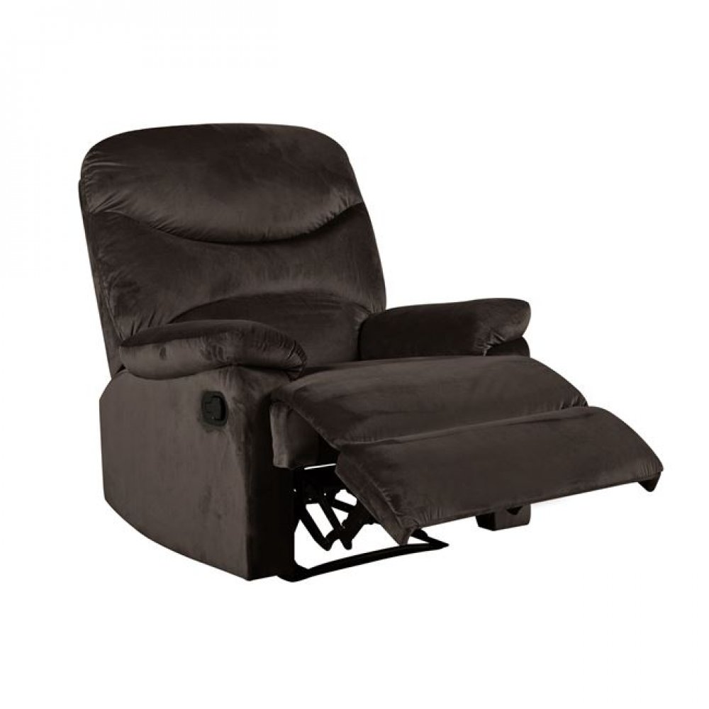 Πολυθρόνα "LUISA" από ύφασμα σε χρώμα σκούρο καφέ 80x90x99