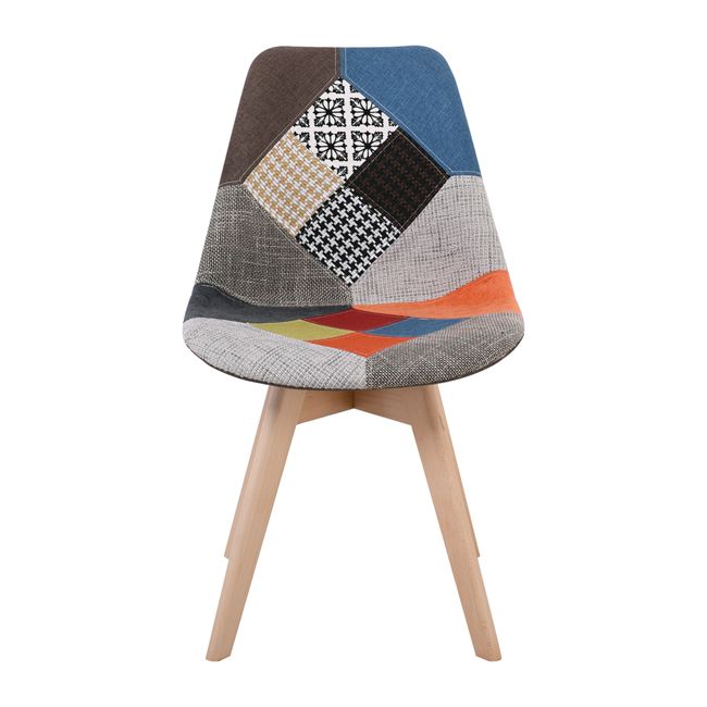 Καρέκλα "MARTIN" από ύφασμα patchwork /ξύλο πολύχρωμη 49x57x82