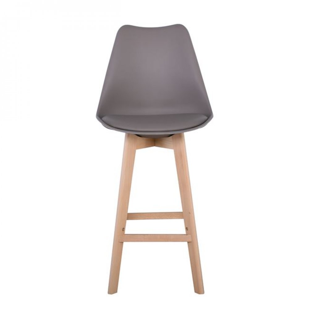 Σκαμπό μπαρ "MARTIN" από ξύλο/PP σε χρώμα φυσικό/μπεζ άμμου 49x54x67/106