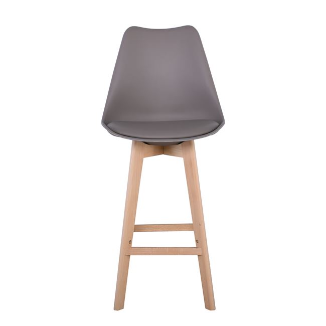 Σκαμπό μπαρ "MARTIN" από ξύλο/PP σε χρώμα φυσικό/μπεζ άμμου 49x54x67/106