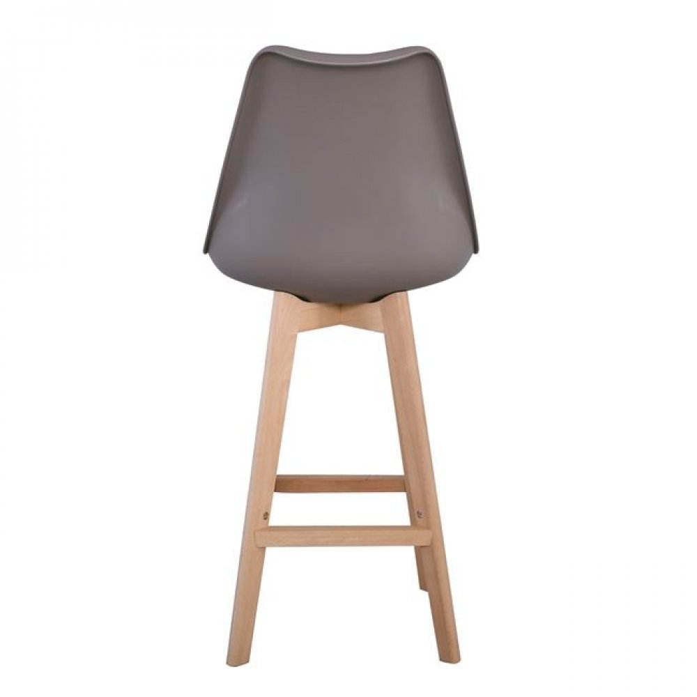 Σκαμπό μπαρ "MARTIN" από ξύλο/PP σε χρώμα φυσικό/μπεζ άμμου 49x54x67/106