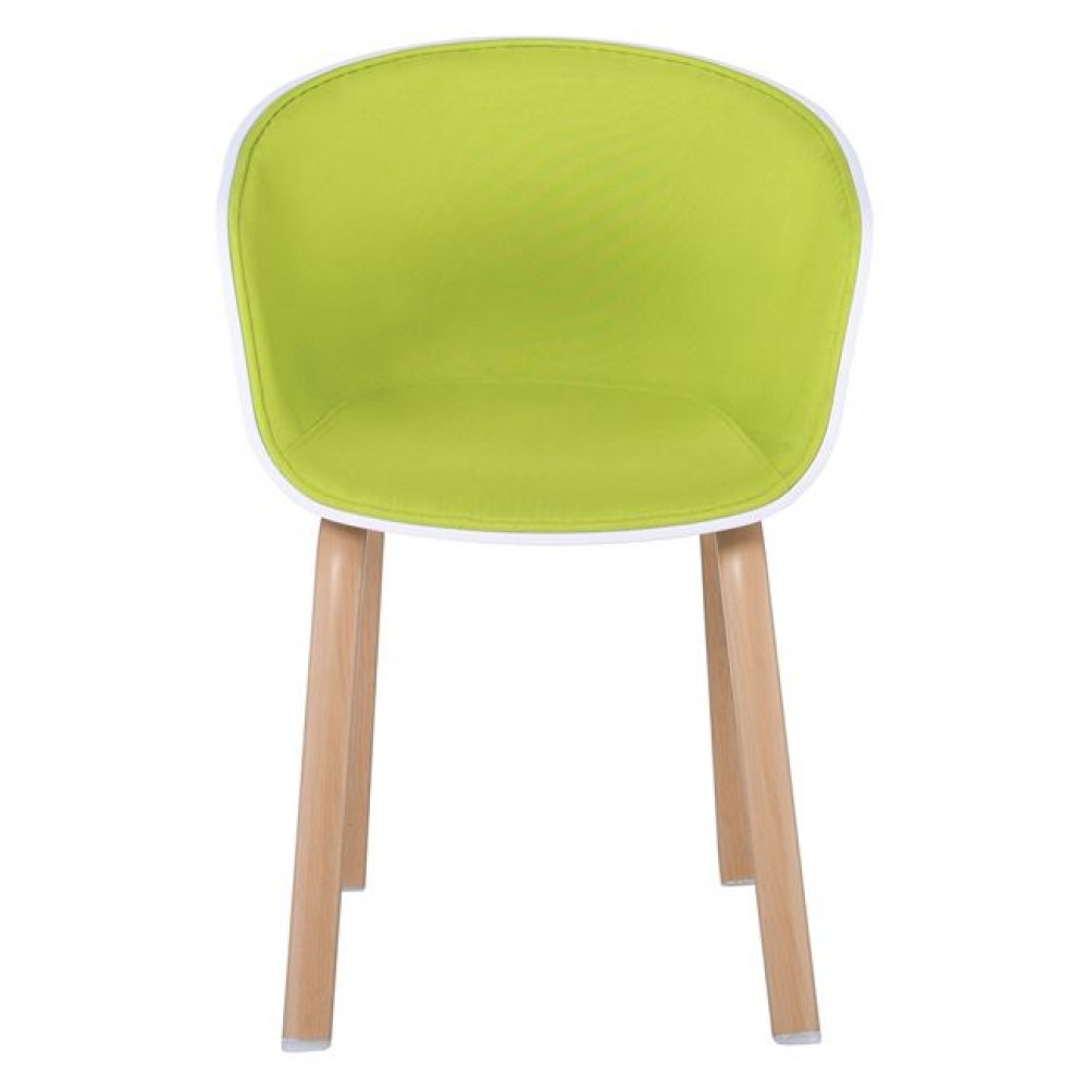 Πολυθρόνα "OPTIM" από ύφασμα/PP σε χρώμα πράσινο/λευκό 54x51x79