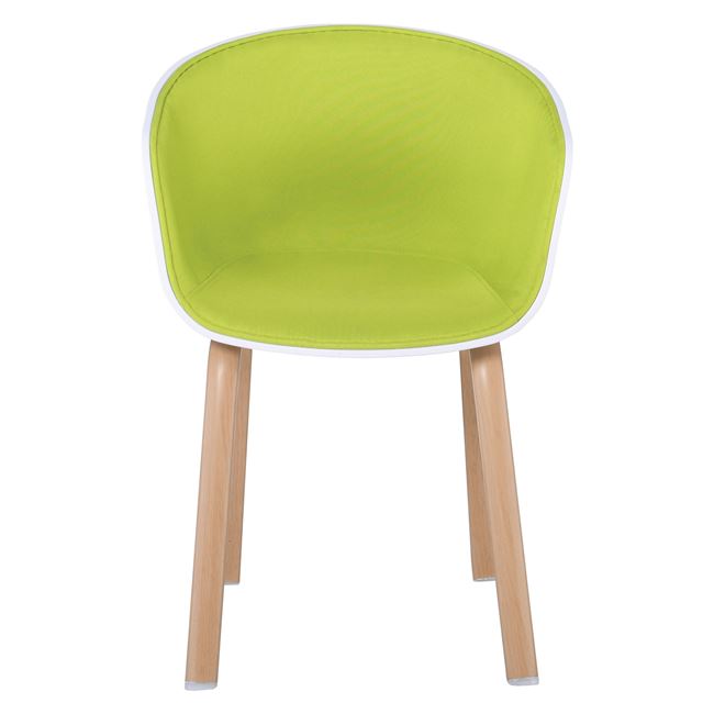 Πολυθρόνα "OPTIM" από ύφασμα/PP σε χρώμα πράσινο/λευκό 54x51x79