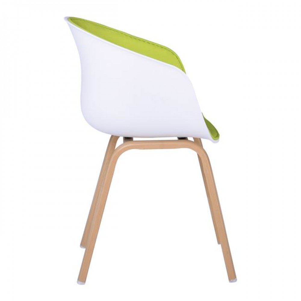 Πολυθρόνα "OPTIM" από ύφασμα/PP σε χρώμα πράσινο/λευκό 54x51x79