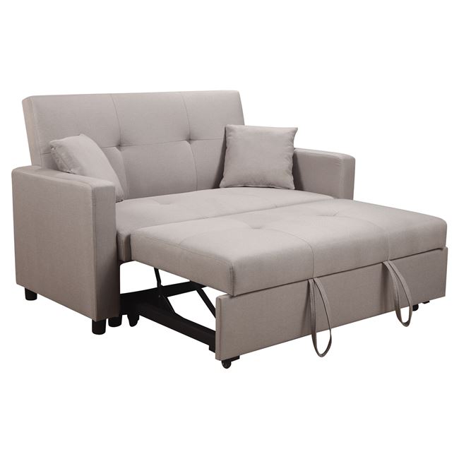 Καναπές κρεβάτι "IMOLA" διθέσιος από ύφασμα σε χρώμα μπεζ 154x100x93