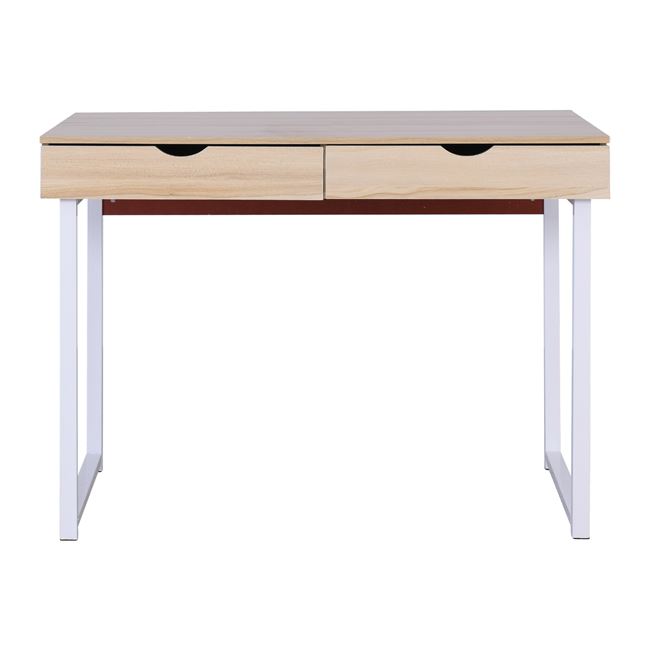 Γραφείο εργασίας από μέταλλο σε χρώμα λευκό/φυσικό 100x48x75