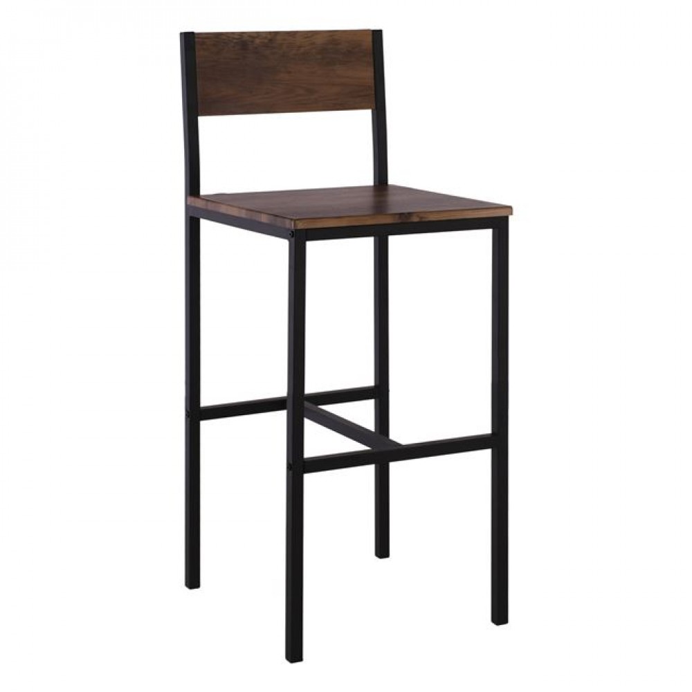 Σκαμπώ-μπαρ "STAB" από μέταλλο/paper σε ανθρακί/καφέ χρώμα 39x42x95