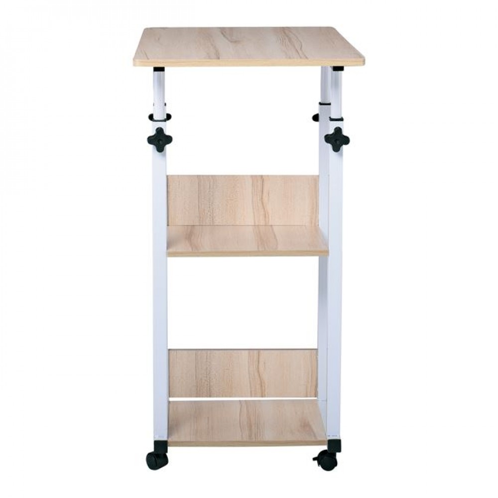 Τραπέζι βοηθητικό "LIFT" από μέταλλο/MDF σε άσπρο/φυσικό χρώμα 60x40x78/92