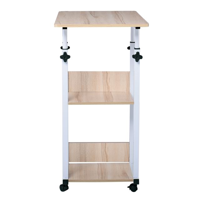 Τραπέζι βοηθητικό "LIFT" από μέταλλο/MDF σε άσπρο/φυσικό χρώμα 60x40x78/92