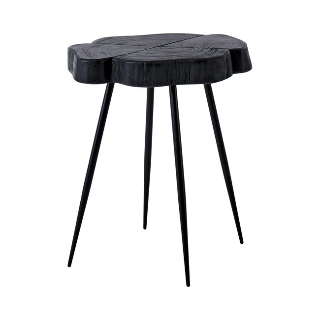 Τραπέζι σαλονιού "KOVIL" από μέταλλο/ξύλο σε μαύρο χρώμα 45x35x53