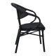 Πολυθρόνα "COSTA" αλουμινίου μαύρη με textilene σε μαύρο χρώμα 58x57x83