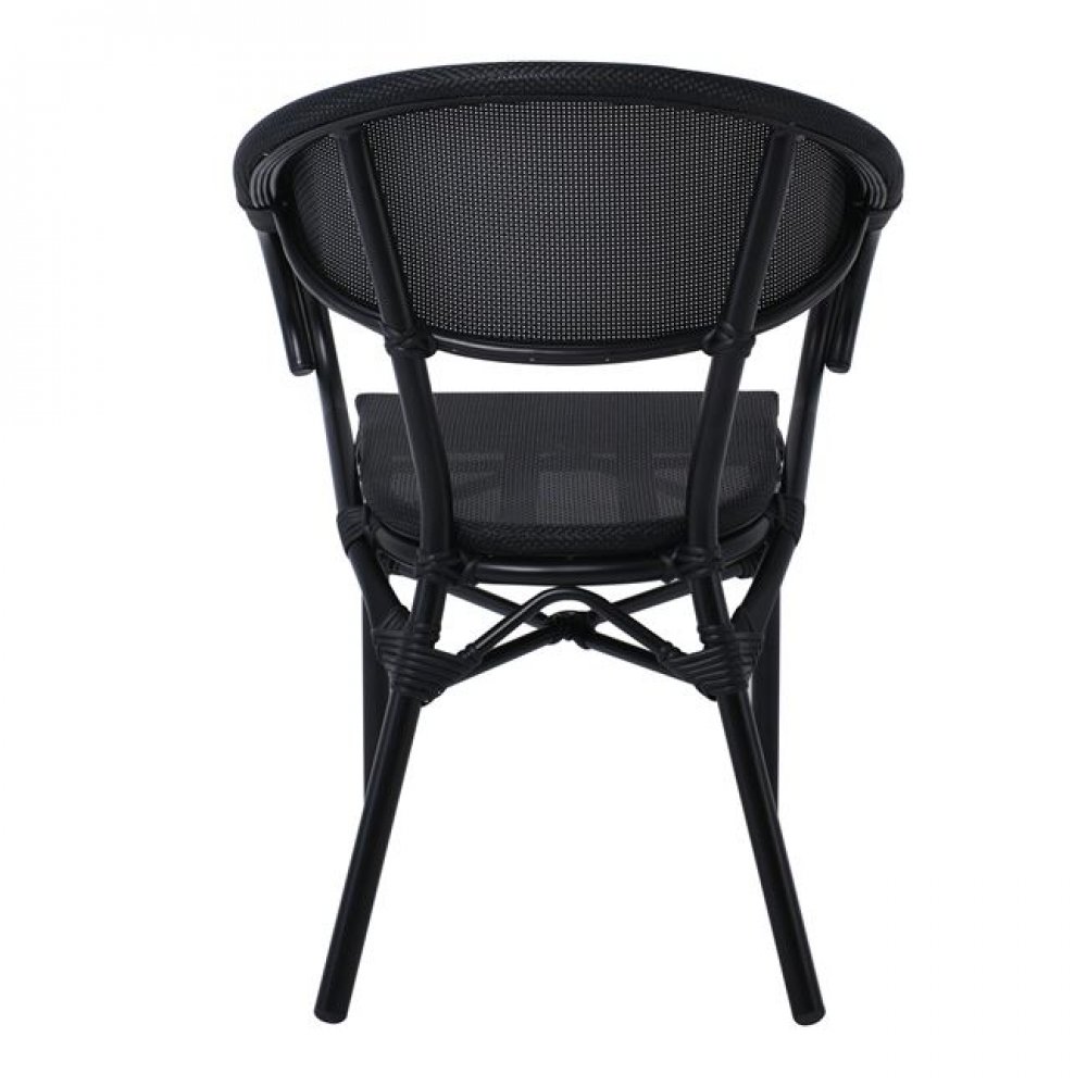 Πολυθρόνα "COSTA" αλουμινίου μαύρη με textilene σε μαύρο χρώμα 58x57x83