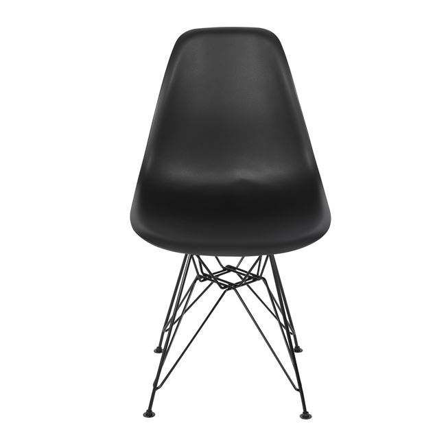 Καρέκλα τραπεζαρίας "ART" από PP/μεταλλικό σε χρώμα μαύρο 46x55x82