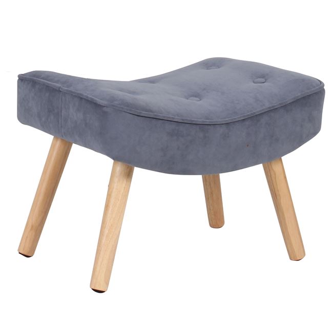 Σκαμπώ-υποπόδιο "ALMA" από ύφασμα σε χρώμα ανοιχτό μπλε 52x38x35