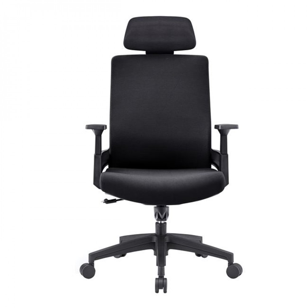 Πολυθρόνα γραφείου από ύφασμα mesh σε χρώμα μαύρο 64x66x116/128