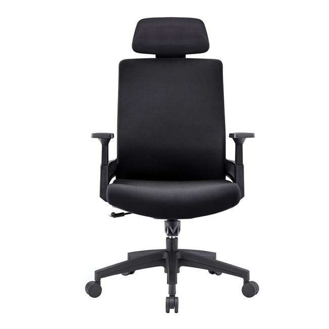 Πολυθρόνα γραφείου από ύφασμα mesh σε χρώμα μαύρο 64x66x116/128