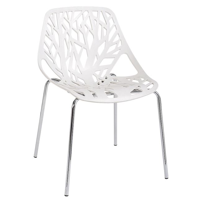 Καρέκλα "LINEA" από PP/μέταλλο σε χρώμα λευκό 54x57x81