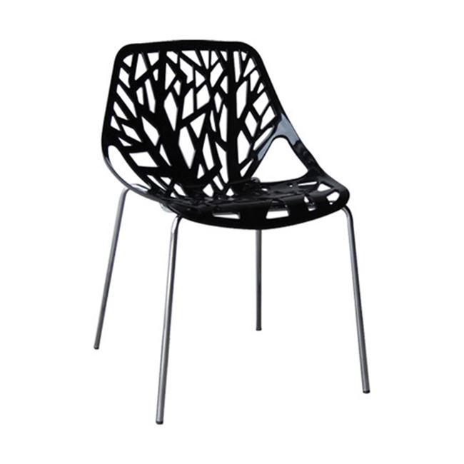 Καρέκλα "LINEA" από μέταλλο/PP σε χρώμιο/μαύρο χρώμα 54x51x81