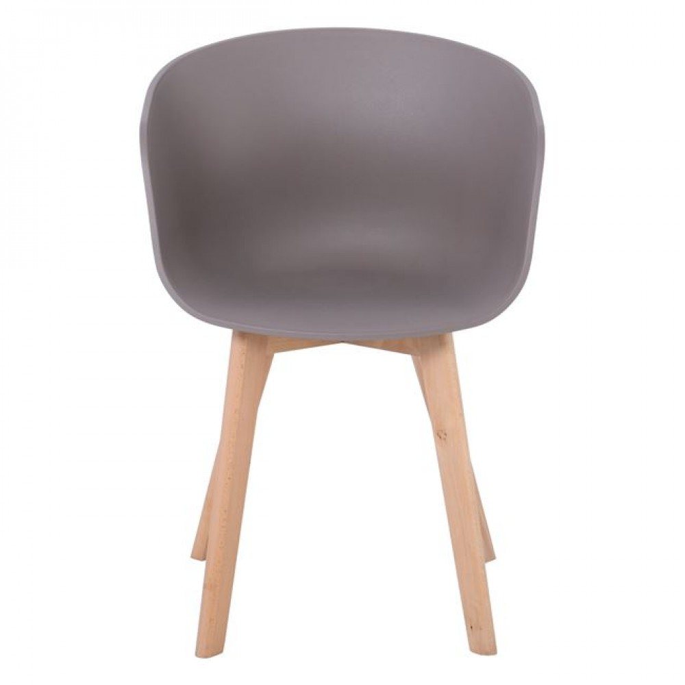 Πολυθρόνα "OPTIM" από ξύλο/PP σε χρώμα φυσικό/sanb beige 54x51x79