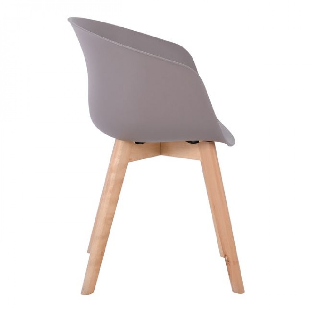 Πολυθρόνα "OPTIM" από ξύλο/PP σε χρώμα φυσικό/sanb beige 54x51x79