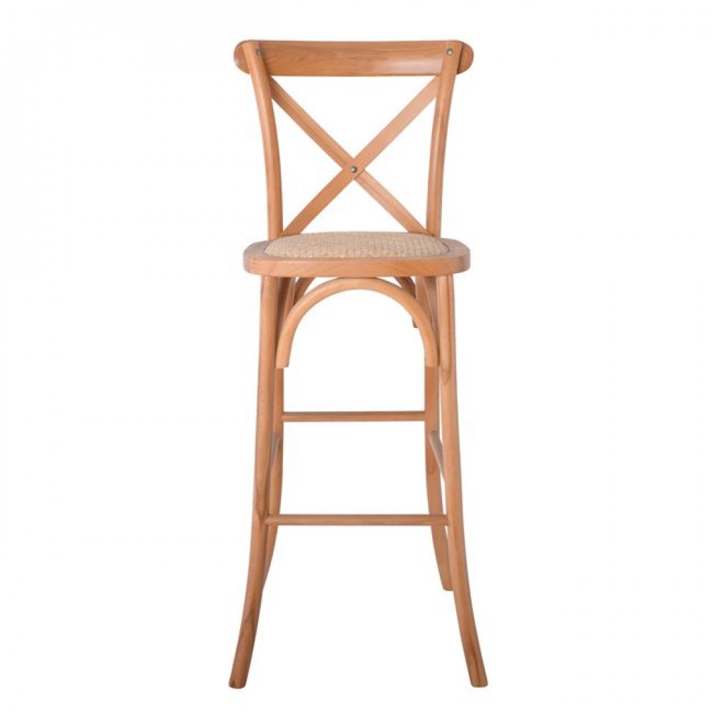 Σκαμπό μπαρ "DESTINY" από ξύλο οξιά σε χρώμα φυσικό 45x48x110